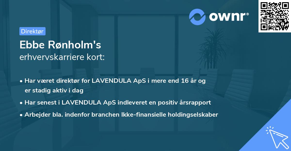 Ebbe Rønholm's erhvervskarriere kort