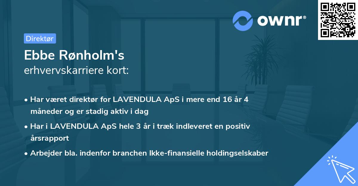 Ebbe Rønholm's erhvervskarriere kort