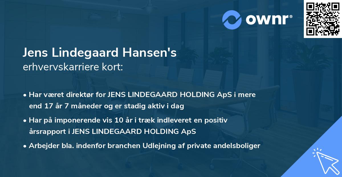 Jens Lindegaard Hansen's erhvervskarriere kort