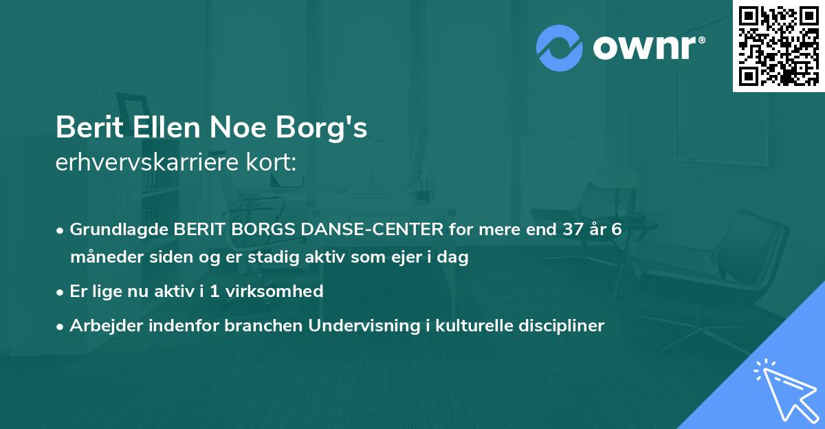Berit Ellen Noe Borg's erhvervskarriere kort