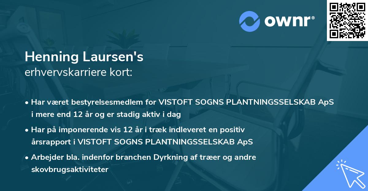 Henning Laursen's erhvervskarriere kort