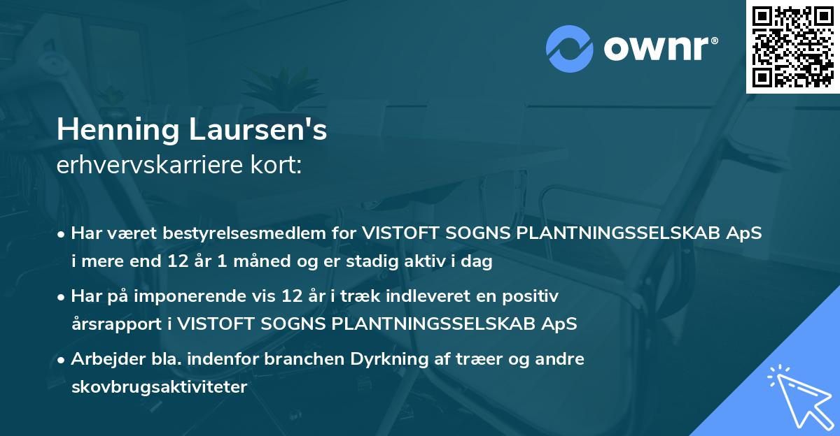 Henning Laursen's erhvervskarriere kort