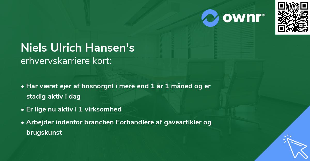 Niels Ulrich Hansen's erhvervskarriere kort