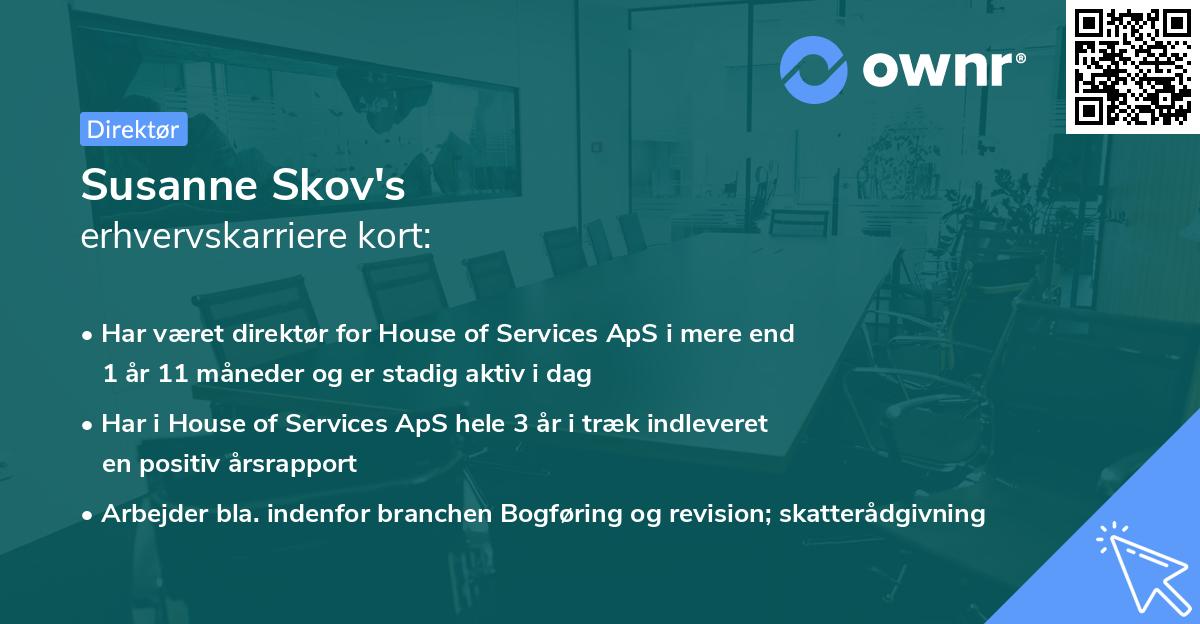 Susanne Skov's erhvervskarriere kort