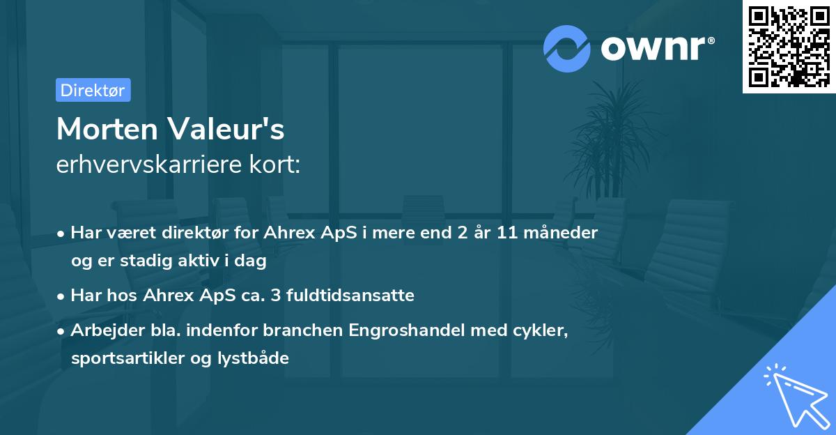 Morten Valeur's erhvervskarriere kort