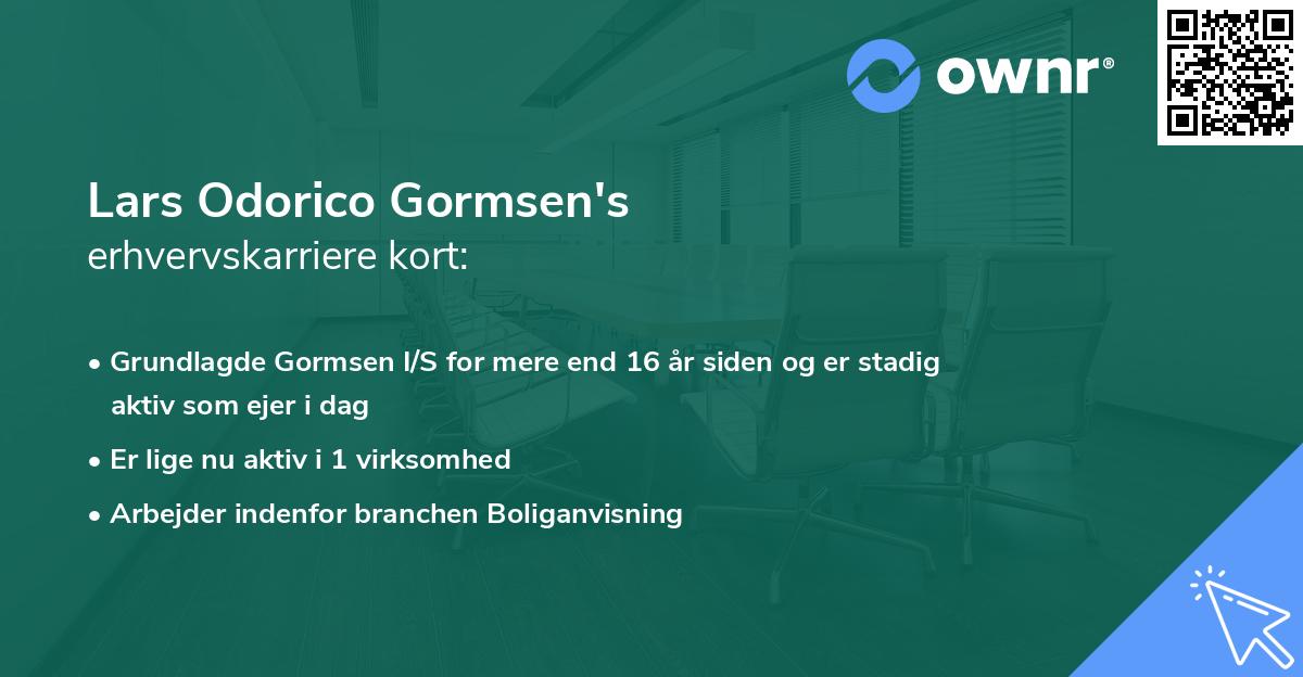 Lars Odorico Gormsen's erhvervskarriere kort