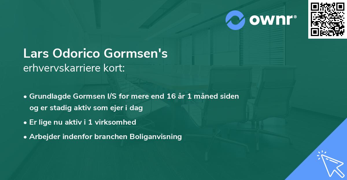 Lars Odorico Gormsen's erhvervskarriere kort