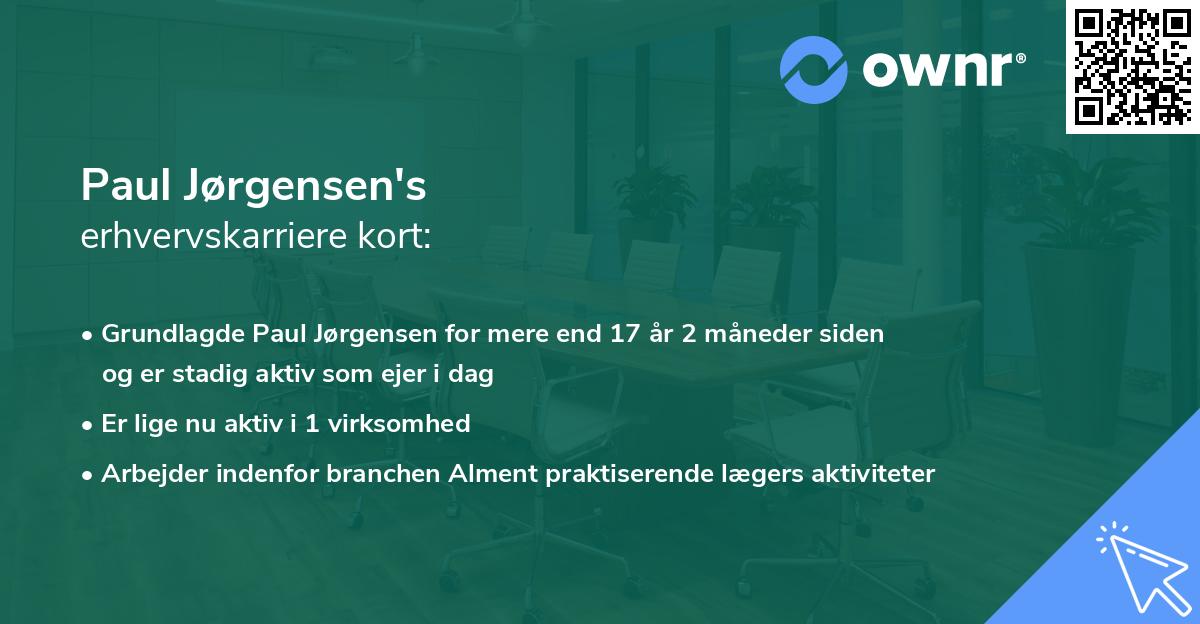 Paul Jørgensen's erhvervskarriere kort