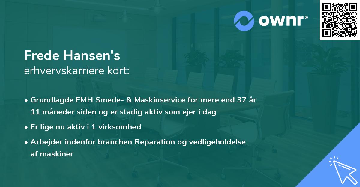 Frede Hansen's erhvervskarriere kort