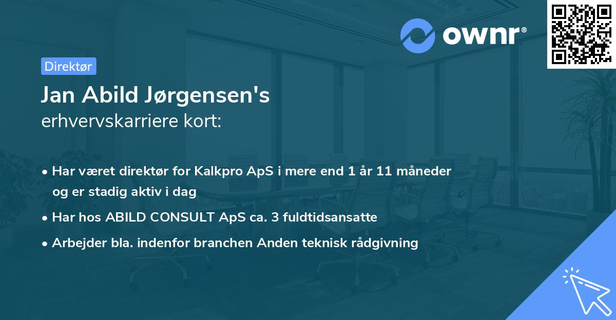 Jan Abild Jørgensen's erhvervskarriere kort