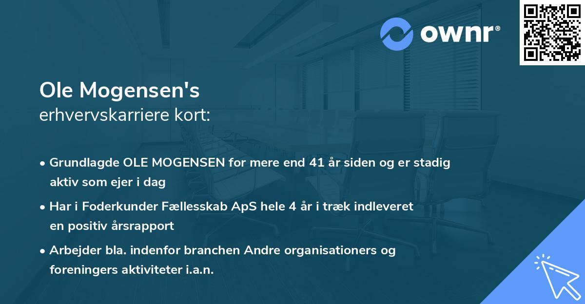 Ole Mogensen's erhvervskarriere kort