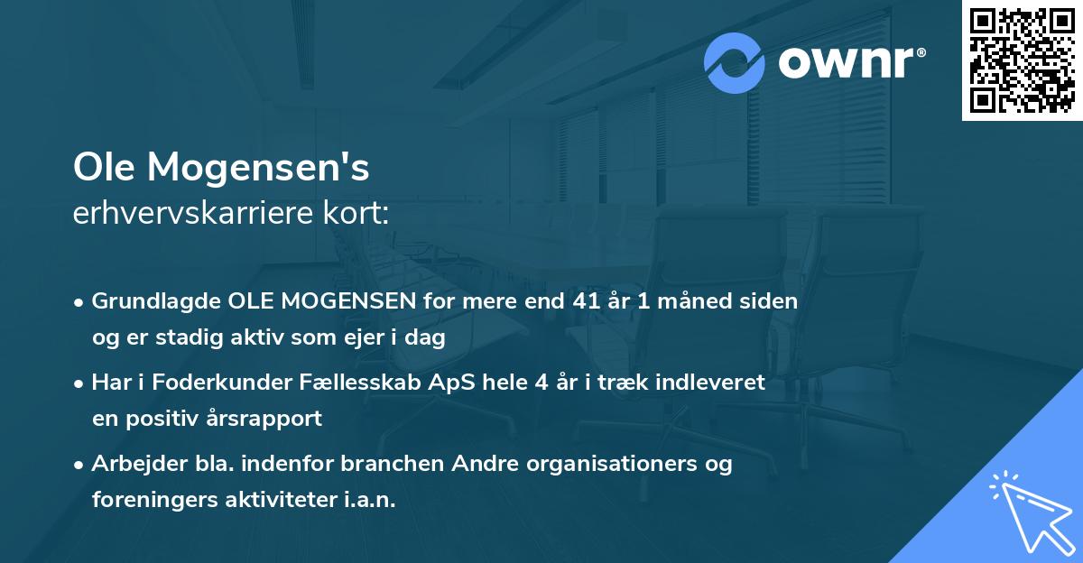 Ole Mogensen's erhvervskarriere kort