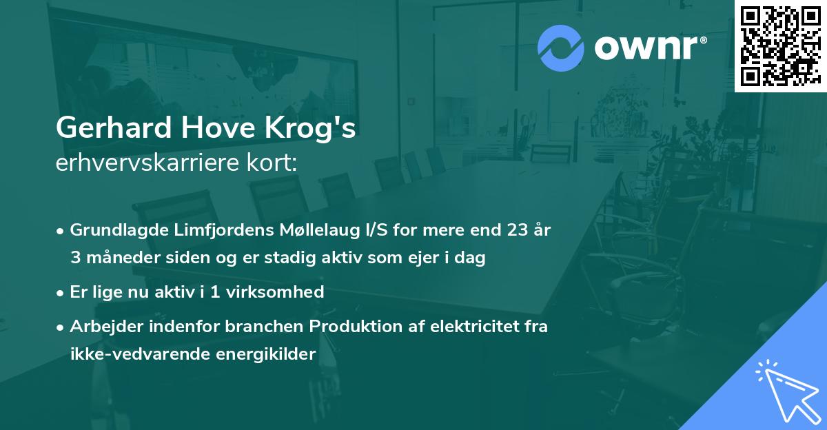 Gerhard Hove Krog's erhvervskarriere kort