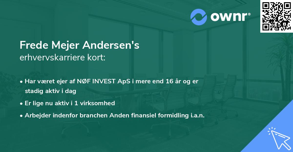 Frede Mejer Andersen's erhvervskarriere kort