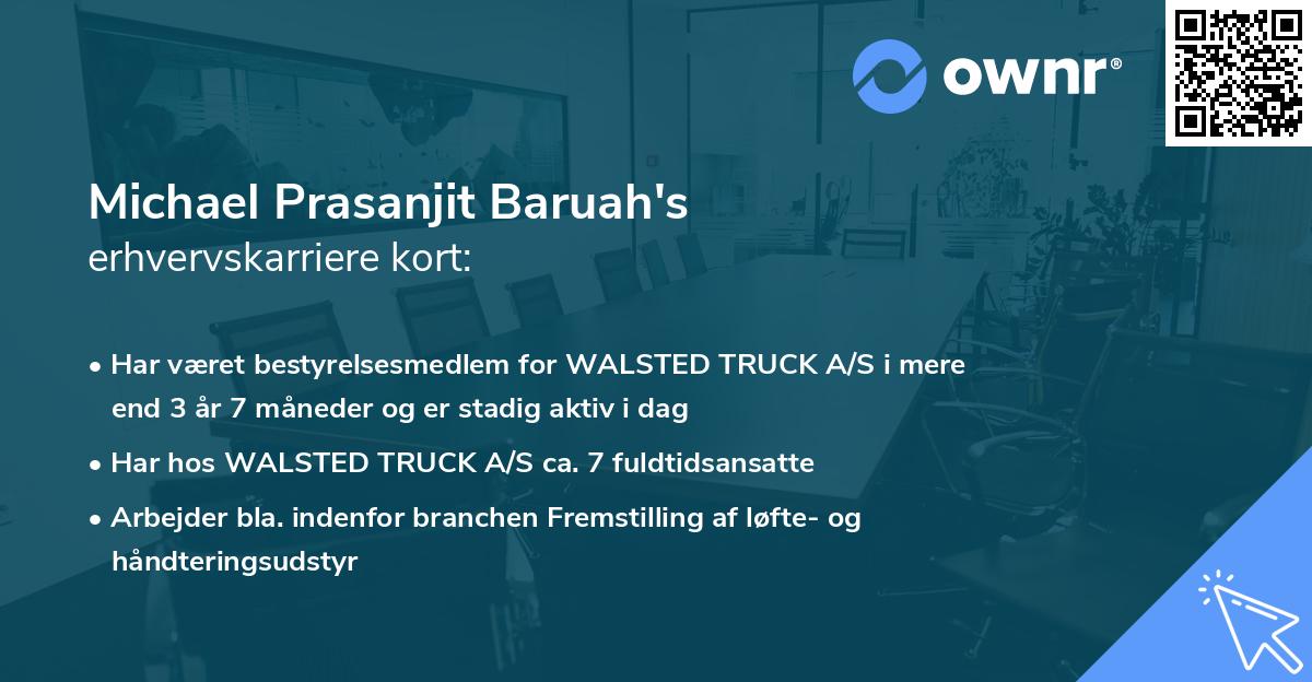 Michael Prasanjit Baruah's erhvervskarriere kort