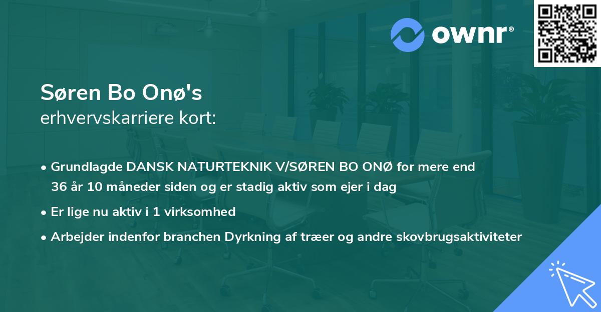 Søren Bo Onø's erhvervskarriere kort