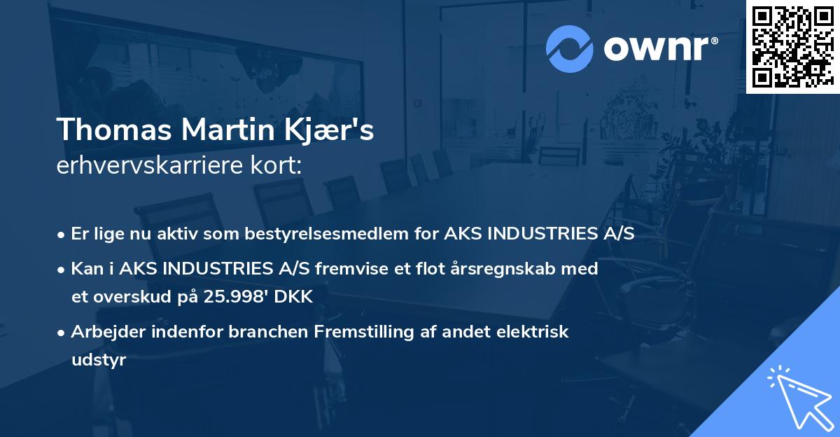 Thomas Martin Kjær's erhvervskarriere kort