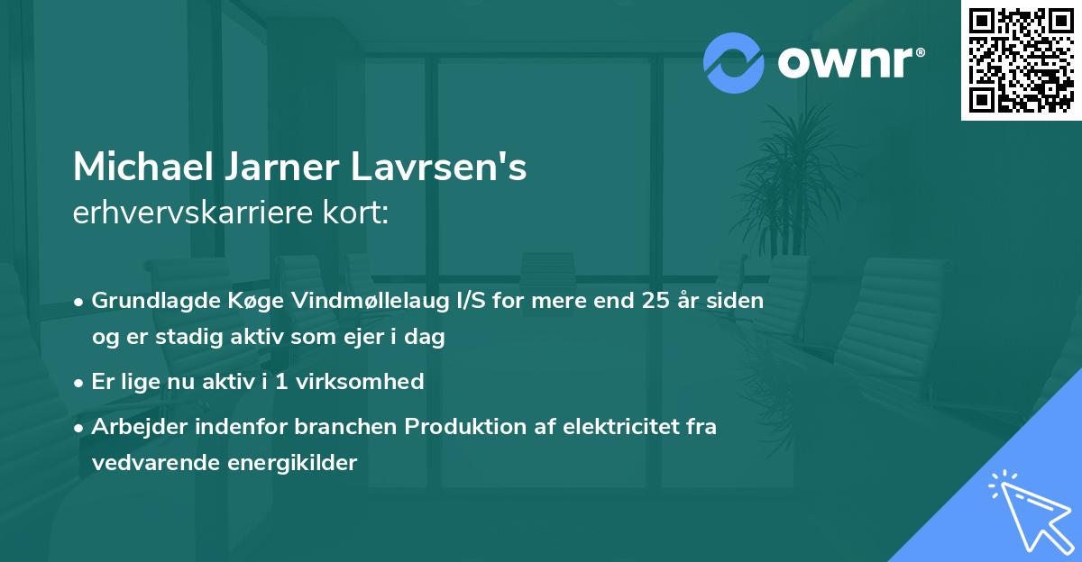 Michael Jarner Lavrsen's erhvervskarriere kort