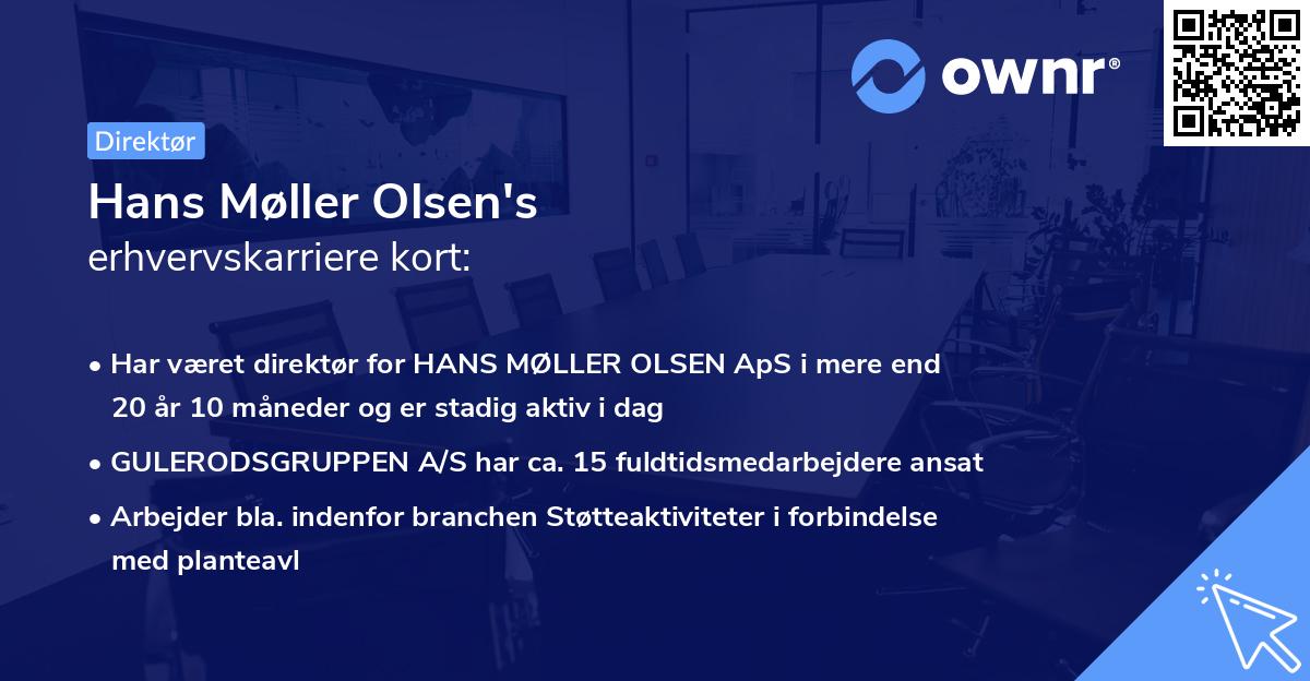 Hans Møller Olsen's erhvervskarriere kort