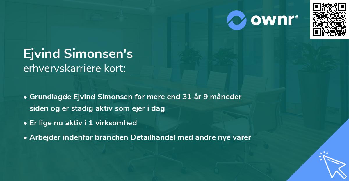 Ejvind Simonsen's erhvervskarriere kort