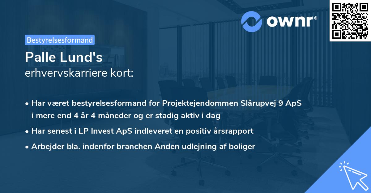 Palle Lund's erhvervskarriere kort
