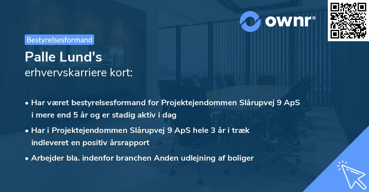 Palle Lund's erhvervskarriere kort