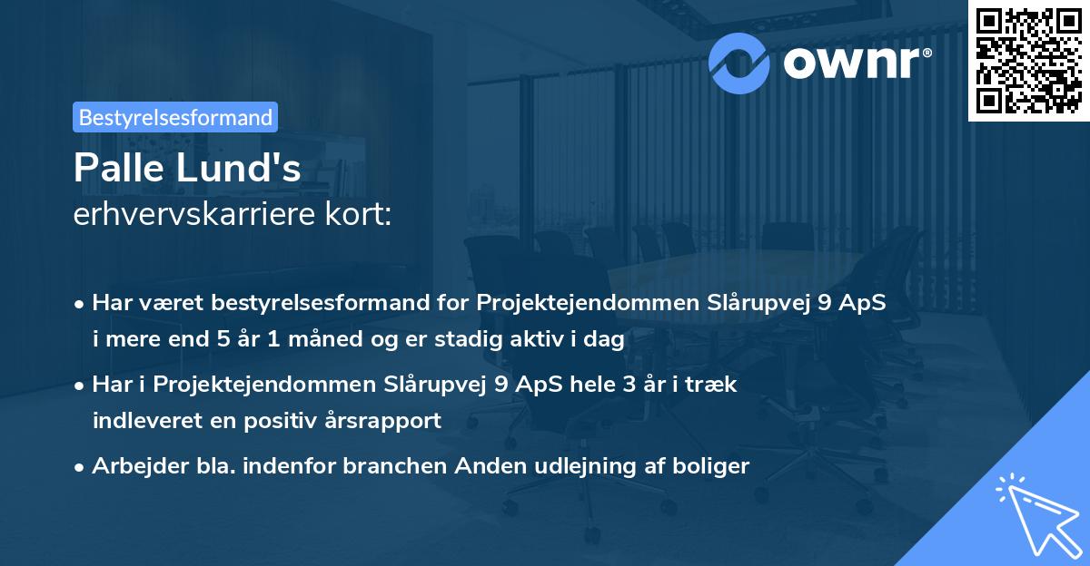 Palle Lund's erhvervskarriere kort