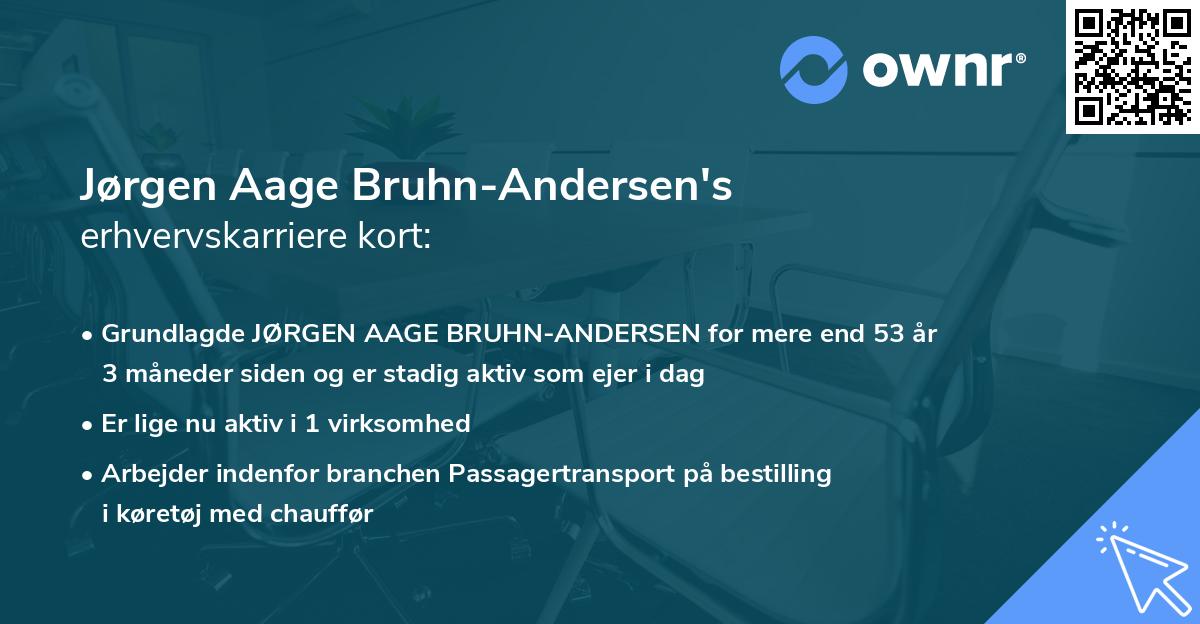 Jørgen Aage Bruhn-Andersen's erhvervskarriere kort