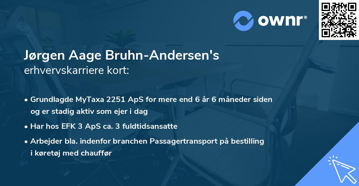Jørgen Aage Bruhn-Andersen's erhvervskarriere kort