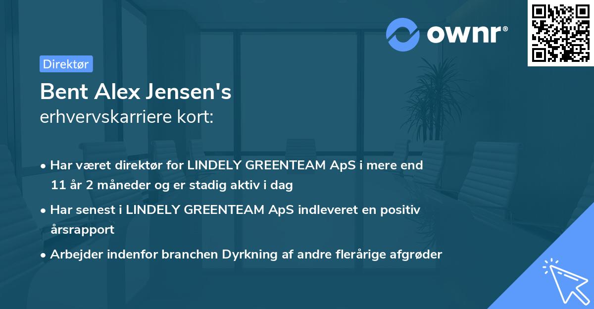 Bent Alex Jensen's erhvervskarriere kort