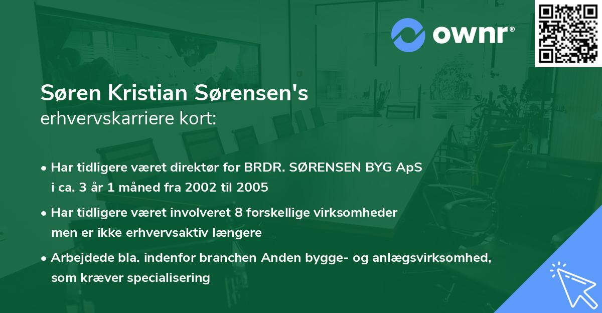 Søren Kristian Sørensen's erhvervskarriere kort