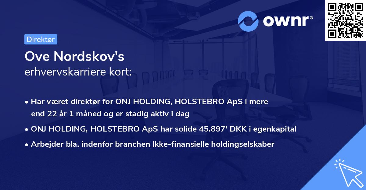 Ove Nordskov's erhvervskarriere kort