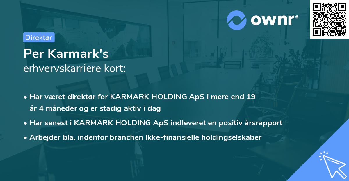 Per Karmark's erhvervskarriere kort
