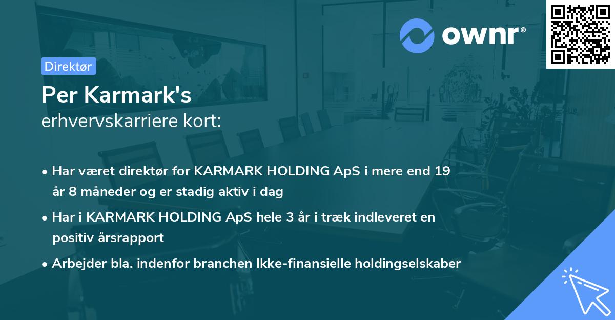 Per Karmark's erhvervskarriere kort