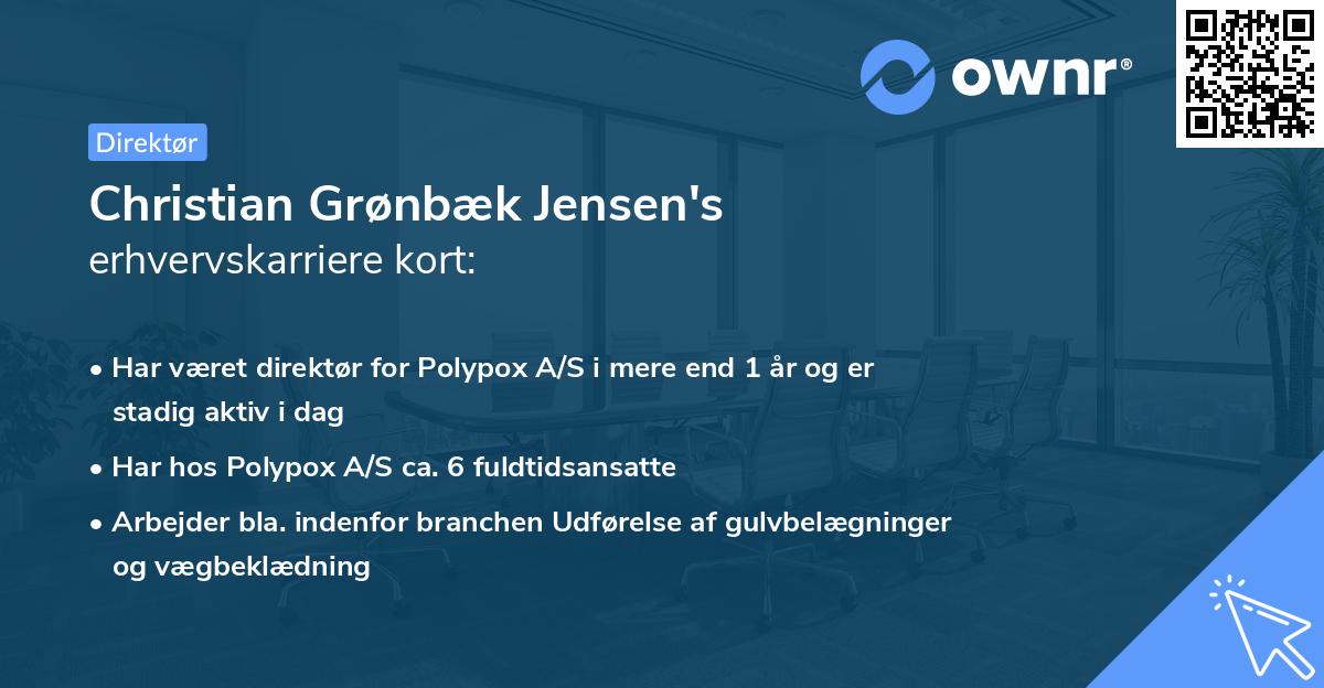 Christian Grønbæk Jensen's erhvervskarriere kort