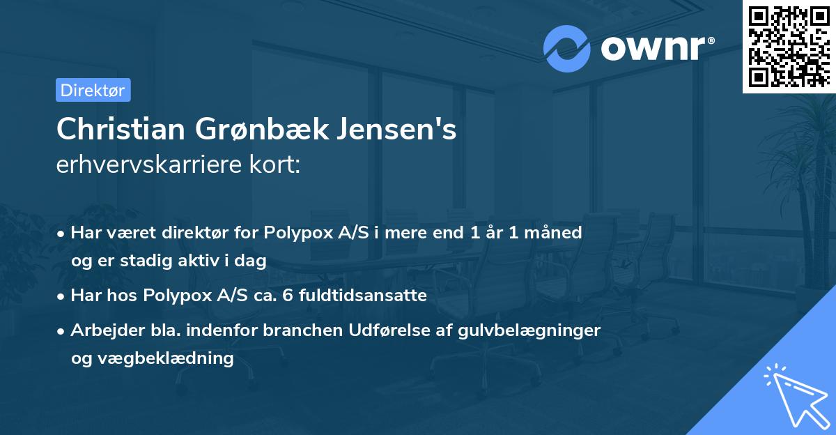 Christian Grønbæk Jensen's erhvervskarriere kort