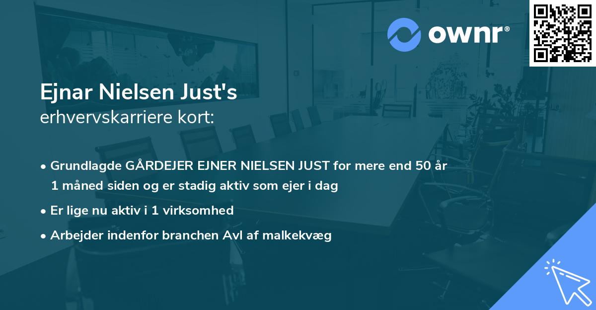Ejnar Nielsen Just's erhvervskarriere kort