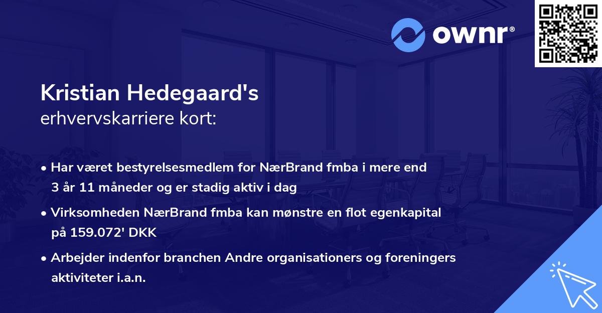 Kristian Hedegaard's erhvervskarriere kort