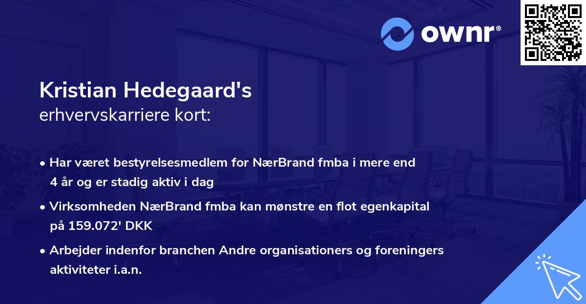 Kristian Hedegaard's erhvervskarriere kort