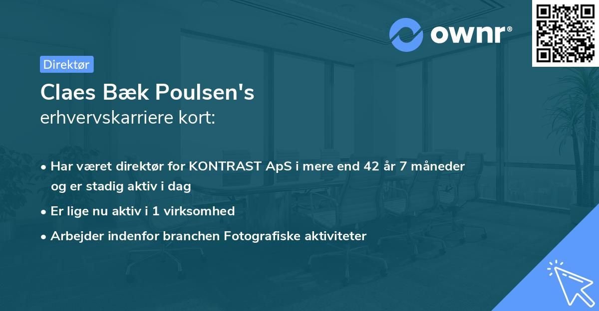 Claes Bæk Poulsen's erhvervskarriere kort