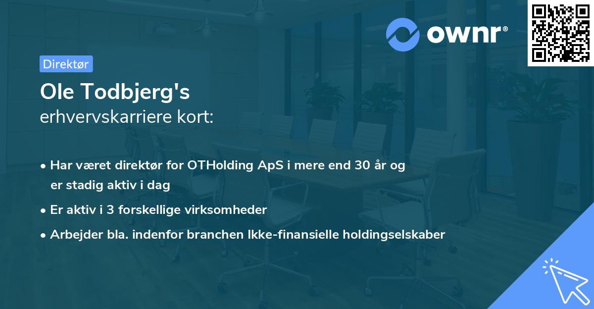 Ole Todbjerg's erhvervskarriere kort