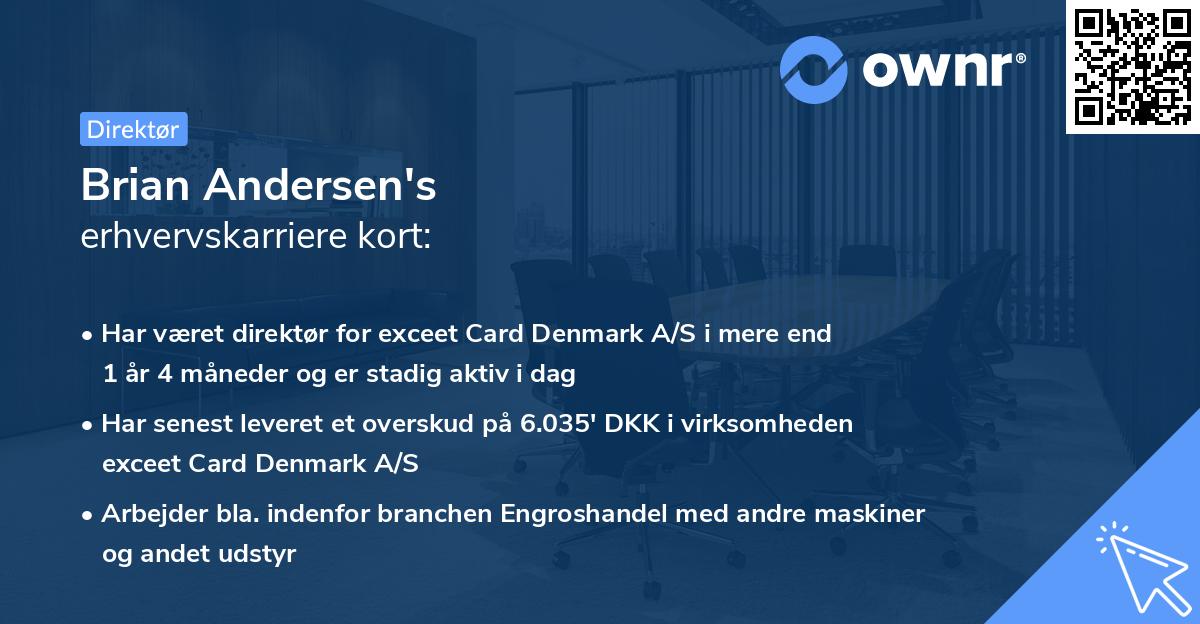 Brian Andersen's erhvervskarriere kort