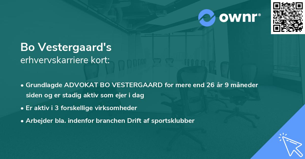 Bo Vestergaard's erhvervskarriere kort