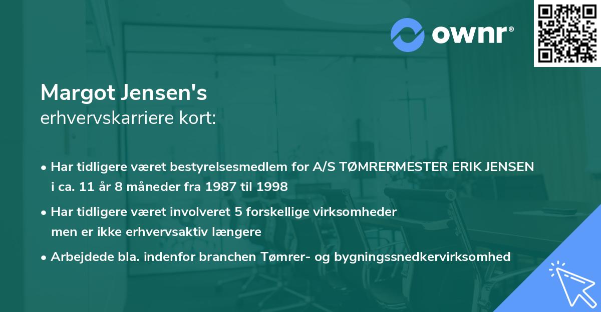 Margot Jensen's erhvervskarriere kort