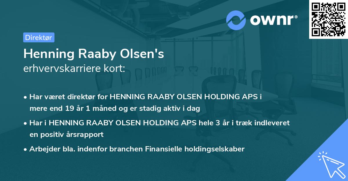 Henning Raaby Olsen's erhvervskarriere kort