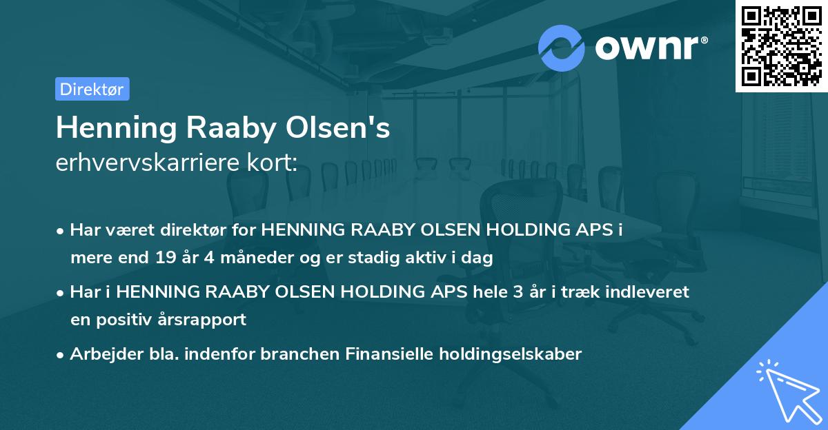 Henning Raaby Olsen's erhvervskarriere kort