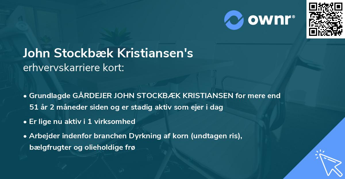 John Stockbæk Kristiansen's erhvervskarriere kort