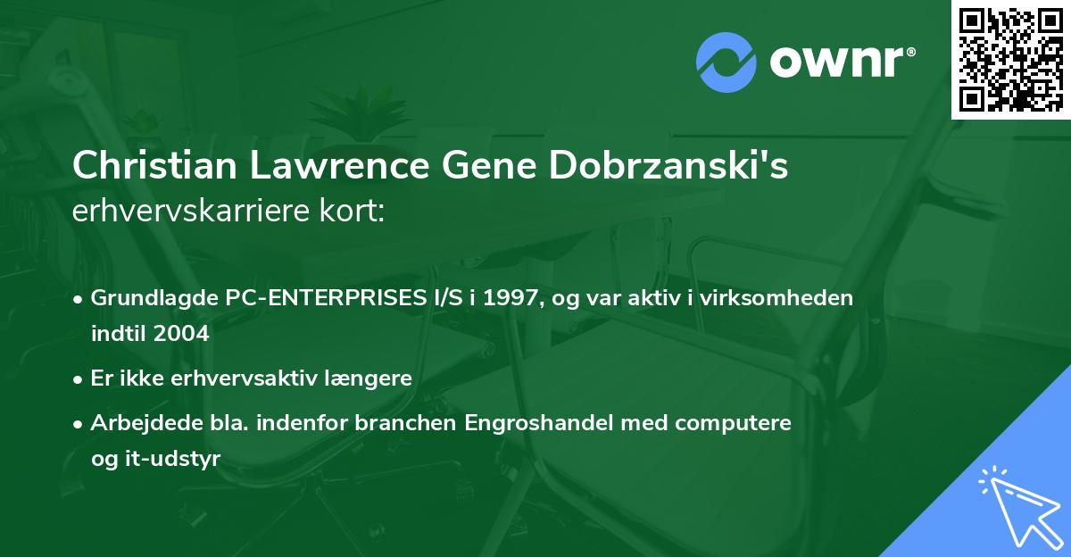 Christian Lawrence Gene Dobrzanski's erhvervskarriere kort