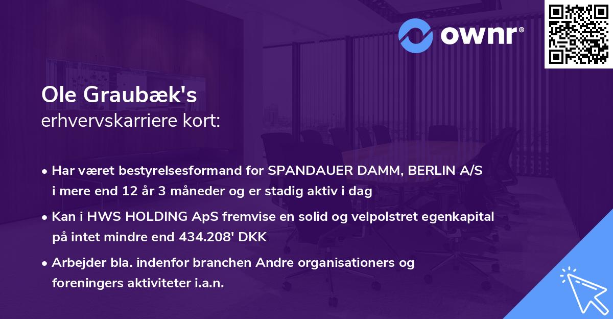 Ole Graubæk's erhvervskarriere kort