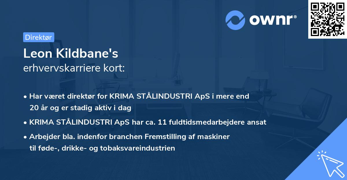 Leon Kildbane's erhvervskarriere kort